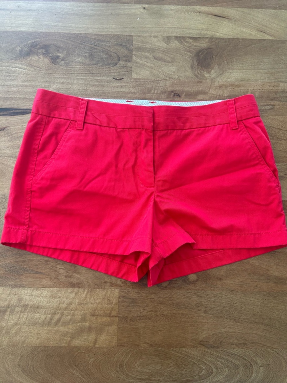 J. Crew Bright Red ‘Broken-In’ Chino Shorts 3.5” inseam Size 12 - Picture 1 of 9